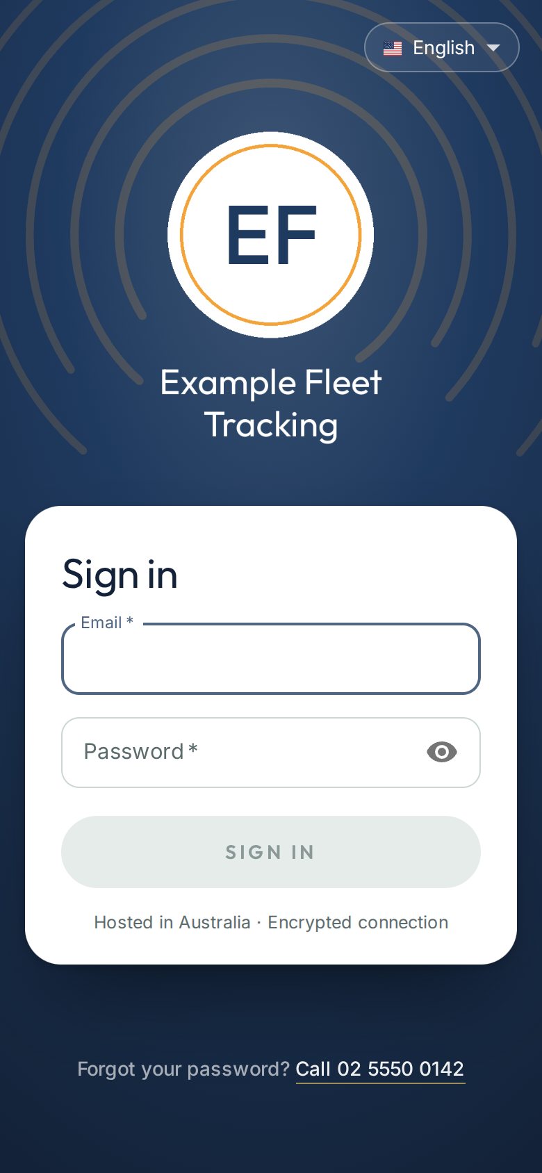 The sign-in page on a phone.